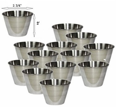 "Individual Flan Molds Stainless Steel. Set of 12 Diameter 2 3/4"" inch"